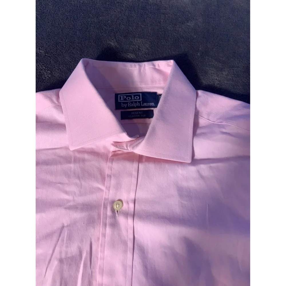 Polo Ralph Lauren Regent Classic Fit Dress Shirt Pink Cotton Men's 16.5 L